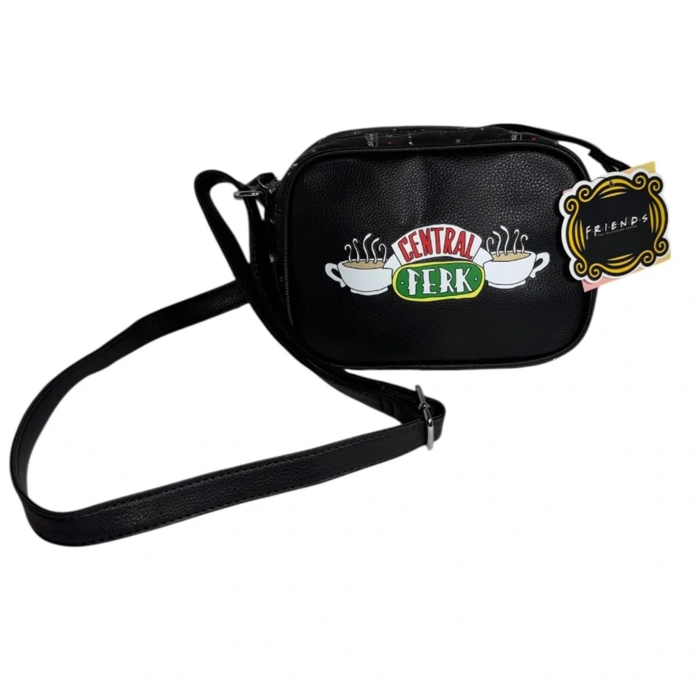 Friends Central Perk Logo Crossbody Black Bag Zip Top Closure by Daniele Nicole - Picture 6 of 16
